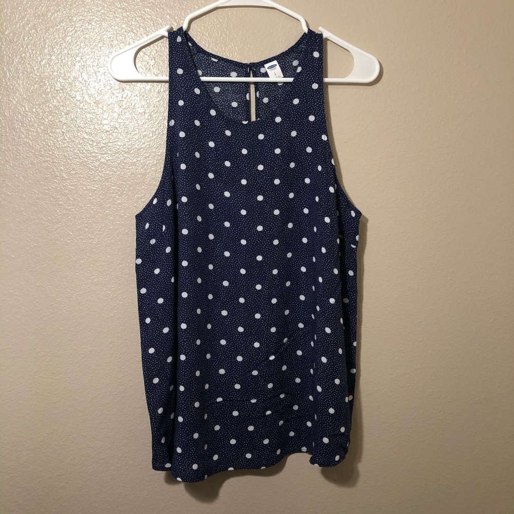 Navy with White Polka Dots Old Navy Tank Top